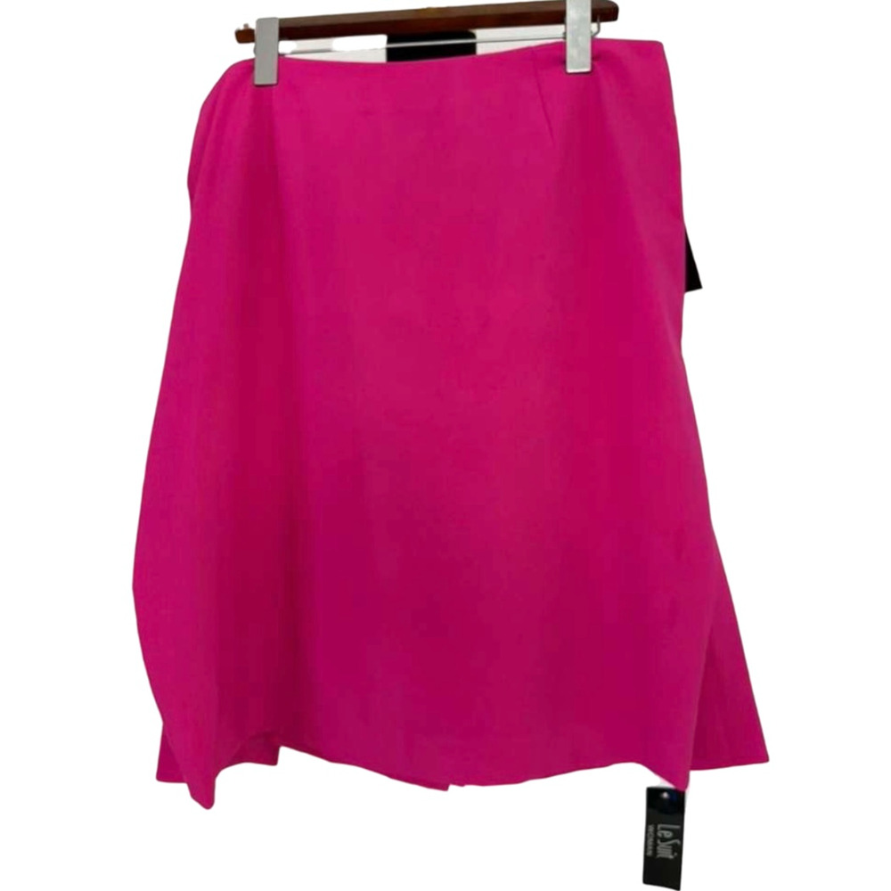 Le Suit 2 Piece Skirt Suit Set Pink Fuchsia Blazer Jacket Pencil Skirt 14W NWT - Picture 8 of 13